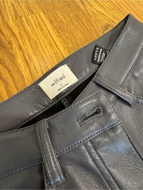Wilfred Faux Leather Pants in Charcoal Gray